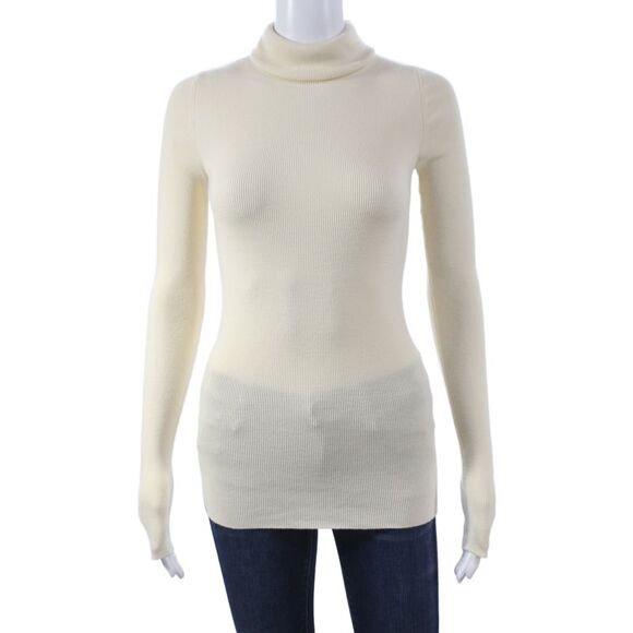 Gucci Sweaters - Gucci Women Turtleneck Pullover Sweater Ivory 100% Wool Long Sleeve Size S